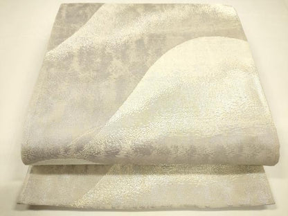 平和屋着物＊夏物 六通柄袋帯 遠山文 銀糸 正絹 逸品 DAAY8485cm