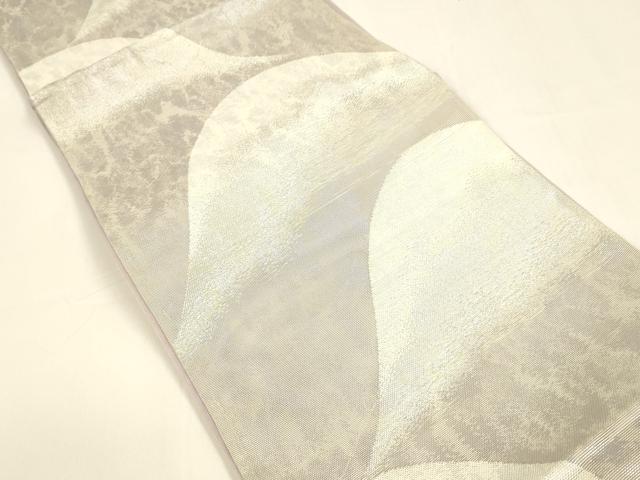 平和屋着物＊夏物 六通柄袋帯 遠山文 銀糸 正絹 逸品 DAAY8485cm
