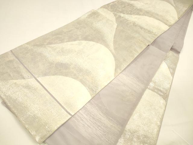 平和屋着物＊夏物 六通柄袋帯 遠山文 銀糸 正絹 逸品 DAAY8485cm