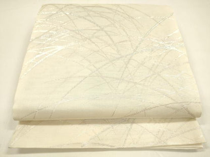 平和屋着物＊夏物 六通柄袋帯 草葉文 銀糸 正絹 逸品 DAAY8488cm