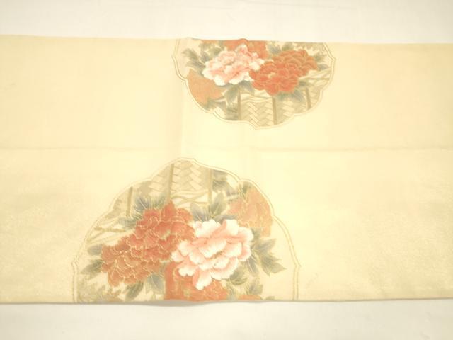 平和屋着物＊夏物 太鼓柄袋帯 駒刺繍 草花文 金彩 正絹 逸品 DAAY8489cm