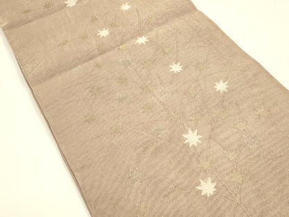 平和屋着物＊夏物 六通柄袋帯 枝葉文 金銀糸 正絹 逸品 DAAY8493cm