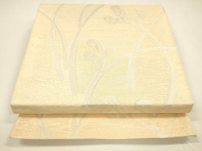 平和屋着物＊夏物 六通柄 本袋帯 枝葉文 銀糸 正絹 逸品 DAAY8494cm