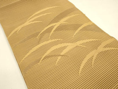 平和屋着物＊夏物 絽綴れ 八寸名古屋帯 芝文 狐色 正絹 逸品 DAAY8498cm