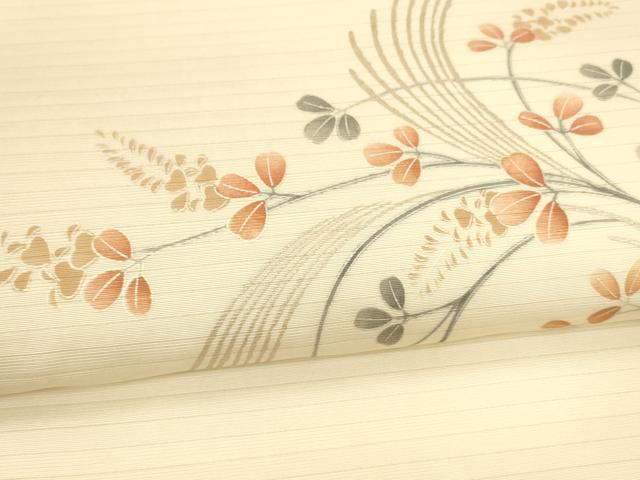 平和屋着物＊夏物 九寸開き名古屋帯 枝葉文 銀彩 DAAY8502cm