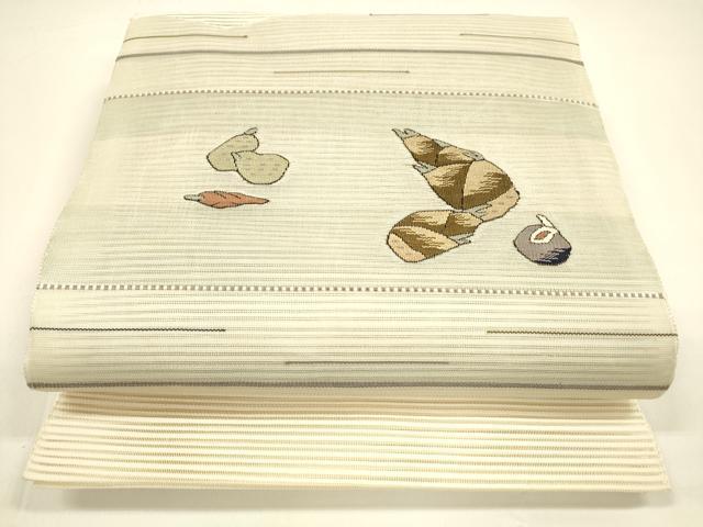 平和屋着物＊夏物 絽綴れ 八寸名古屋帯 成り物 筍 正絹 逸品 DAAY8512cm