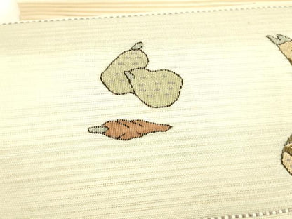 平和屋着物＊夏物 絽綴れ 八寸名古屋帯 成り物 筍 正絹 逸品 DAAY8512cm