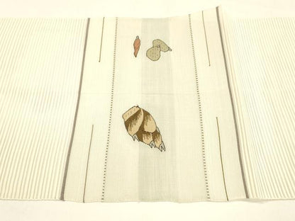 平和屋着物＊夏物 絽綴れ 八寸名古屋帯 成り物 筍 正絹 逸品 DAAY8512cm