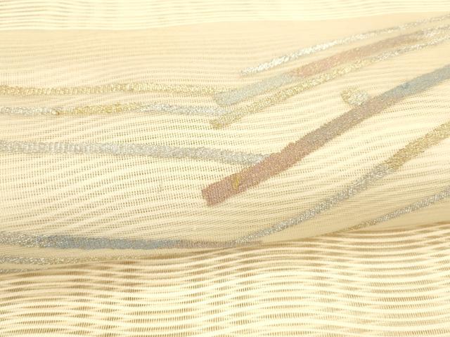 平和屋着物＊夏物 絽綴れ 八寸名古屋帯 抽象文様 金銀糸 正絹 逸品 DAAY8514cm