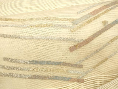 平和屋着物＊夏物 絽綴れ 八寸名古屋帯 抽象文様 金銀糸 正絹 逸品 DAAY8514cm