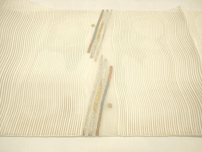 平和屋着物＊夏物 絽綴れ 八寸名古屋帯 抽象文様 金銀糸 正絹 逸品 DAAY8514cm