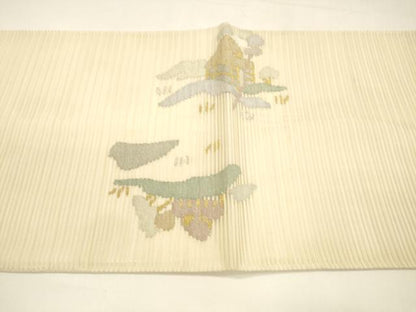平和屋着物＊夏物 絽綴れ 太鼓柄袋帯 風景文 金銀糸 正絹 逸品 DAAY8517cm