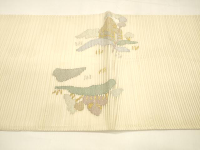 平和屋着物＊夏物 絽綴れ 太鼓柄袋帯 風景文 金銀糸 正絹 逸品 DAAY8517cm