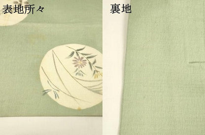 平和屋着物＊夏物 つけ帯 手描き 蜻蛉草花文 金銀彩 正絹 逸品 DAAY8519cm