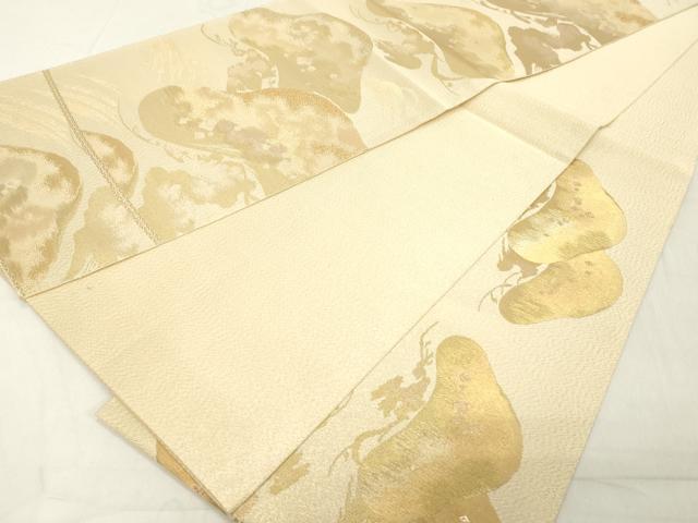 平和屋着物◎綴れ　六通柄袋帯　笠松文　金糸　正絹　逸品　DAAY8549cd