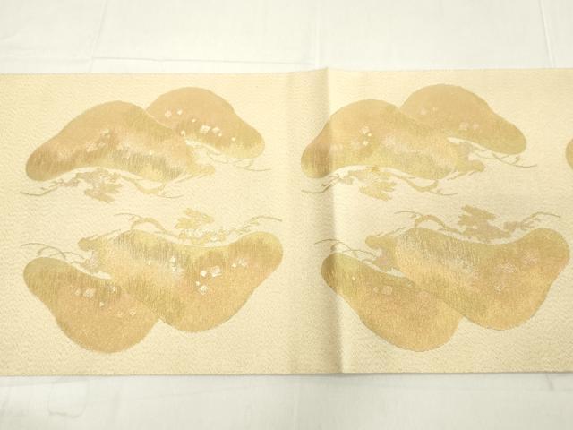 平和屋着物◎綴れ　六通柄袋帯　笠松文　金糸　正絹　逸品　DAAY8549cd