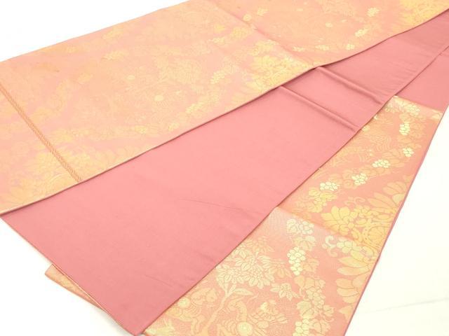平和屋着物◎六通柄袋帯　狩猟花文　金糸　正絹　逸品　DAAY8574cd