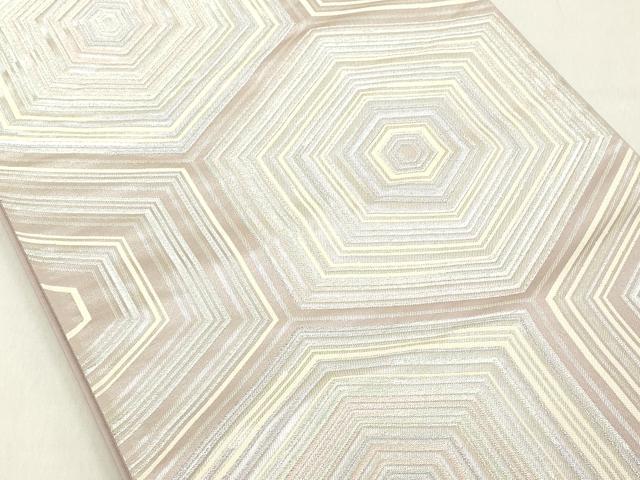 平和屋着物◎六通柄袋帯 亀甲繋ぎ 銀糸 正絹 逸品 DAAY8579cd