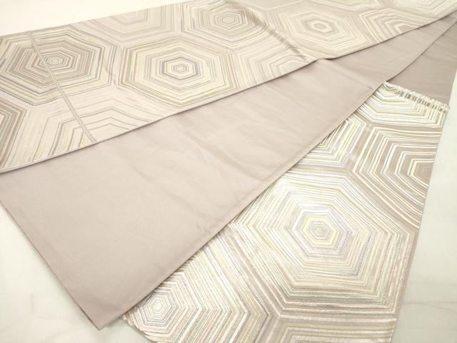 平和屋着物◎六通柄袋帯 亀甲繋ぎ 銀糸 正絹 逸品 DAAY8579cd