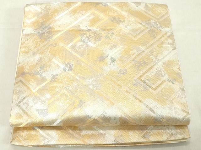 平和屋着物◎西陣　浅山織物謹製　六通柄袋帯　紗綾形文様　引箔　証紙付き　正絹　逸品　DAAY8584cd
