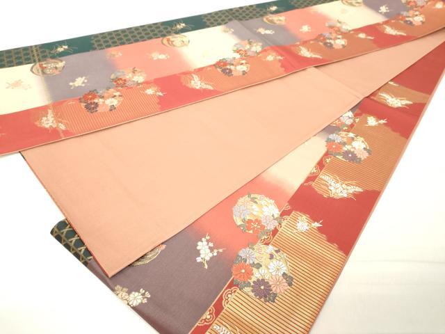 平和屋着物◎六通柄袋帯　唐織　花丸文　金糸　正絹　逸品　DAAY8586cd