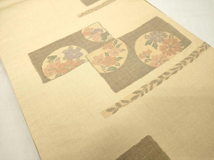 平和屋着物◎六通柄袋帯　花の詩　花丸文　正絹　逸品　DAAY8591cd