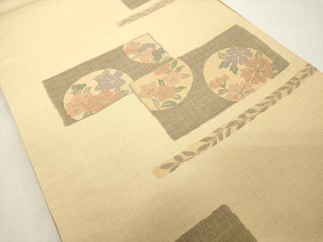 平和屋着物◎六通柄袋帯　花の詩　花丸文　正絹　逸品　DAAY8591cd