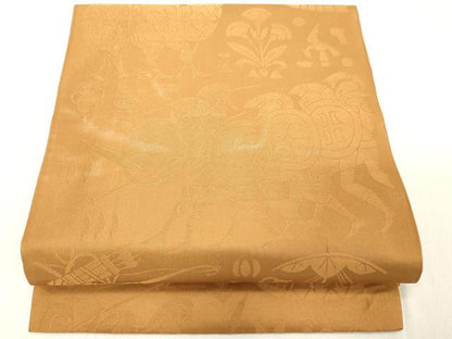 平和屋着物◎六通柄　本袋帯　古代文　金茶色　正絹　逸品　DAAY8592cd