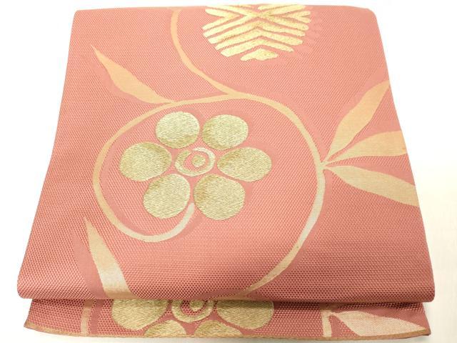 平和屋着物◎六通柄袋帯　笹夢　金糸　正絹　逸品　DAAY8602cd
