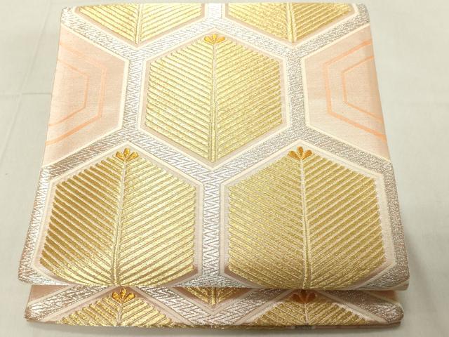 平和屋着物◎六通柄袋帯　亀甲松文　金銀糸　正絹　逸品　DAAY8605cd