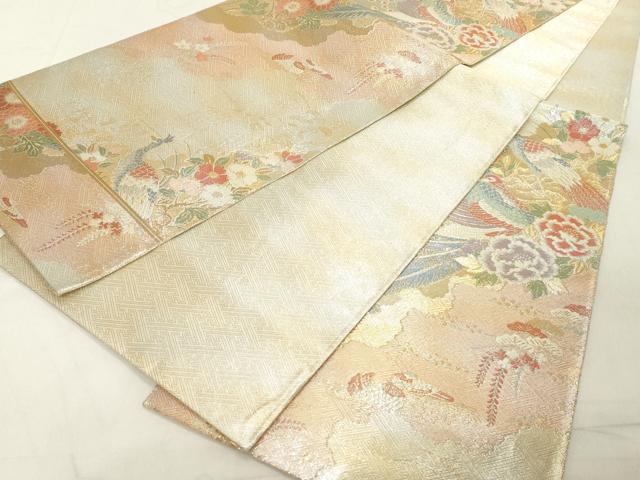 平和屋着物◎佐賀錦 六通柄袋帯 花鳥文 金銀糸 正絹 逸品 DAAY8614cd