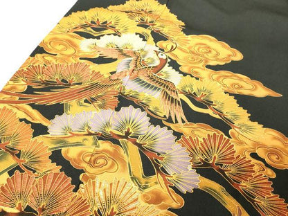 平和屋着物■豪華黒留袖 作家物 刺繍 花鳥文 暈し染め 正絹 逸品 DAAY8788cd