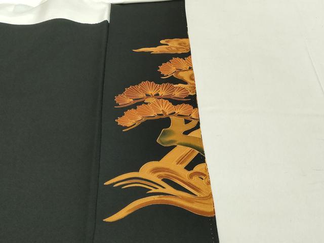 平和屋着物■豪華黒留袖 作家物 刺繍 花鳥文 暈し染め 正絹 逸品 DAAY8788cd