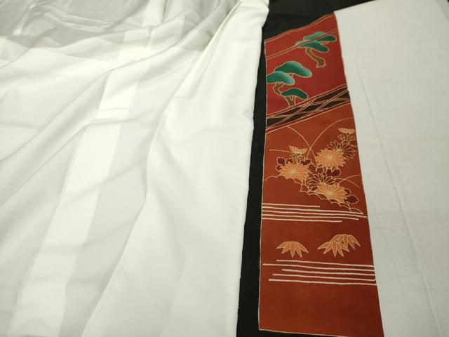 平和屋着物■豪華黒留袖 駒刺繍 飛鶴吉祥花文 暈し染め 金彩 正絹 逸品 DAAY8790cd
