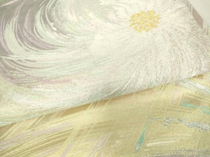 平和屋着物▼六通柄袋帯　舞花文　金銀糸　正絹　逸品　DAAY9067az