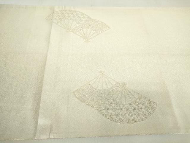 平和屋着物▼中国三大刺繍　相良刺繍　総刺繍　太鼓柄袋帯　扇面花文　金糸　引箔　正絹　逸品　DAAY9071az