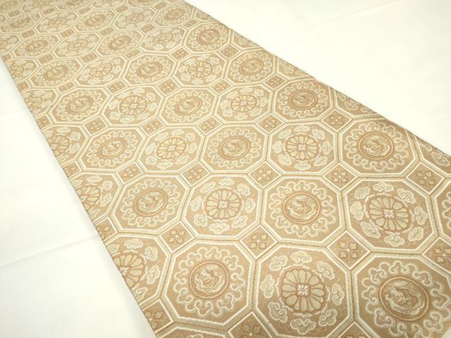 平和屋着物○アンティーク 大正ロマン 丸帯 蜀江花文 正絹 逸品 DAAY9101az