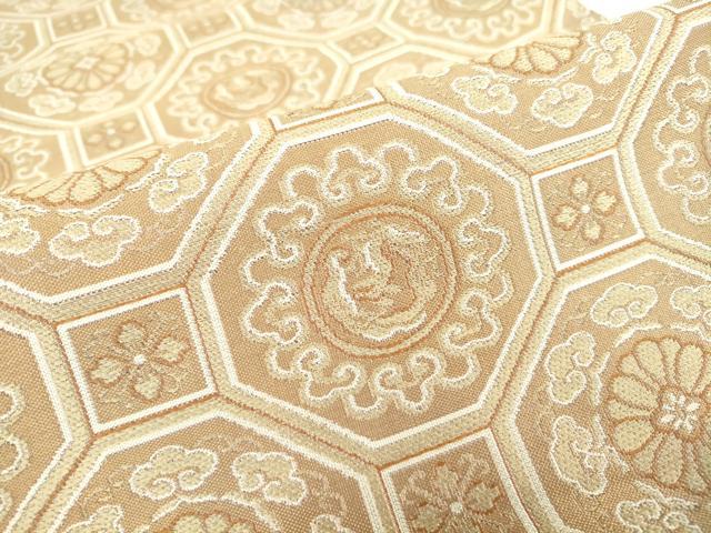 平和屋着物○アンティーク 大正ロマン 丸帯 蜀江花文 正絹 逸品 DAAY9101az