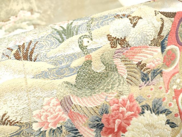 平和屋着物▼六通柄袋帯　作家物　春の宴　金糸　引箔　正絹　逸品　DAAY9139az