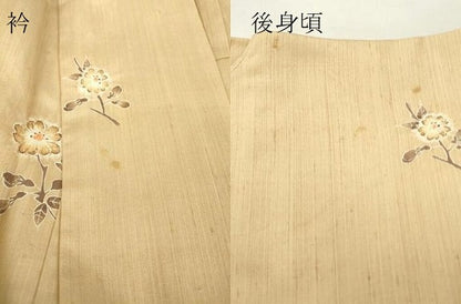 平和屋着物●上質な小紋　紬地　絞り　草花文　正絹　逸品　DAAY9205az