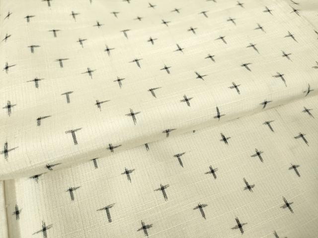 平和屋着物●上質な紬　十字絣　正絹　逸品　DAAY9206az