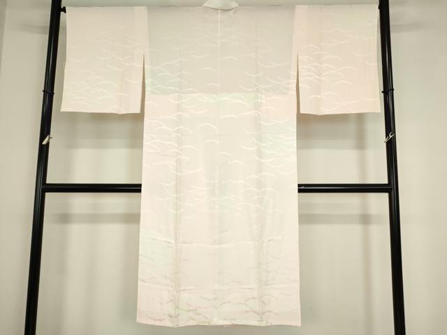 平和屋着物●長襦袢　無双仕立て　雪芝地紋　暈し染め　正絹　逸品　DAAY9239az