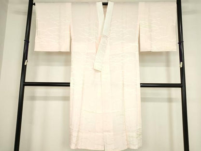 平和屋着物●長襦袢　無双仕立て　雪芝地紋　暈し染め　正絹　逸品　DAAY9239az