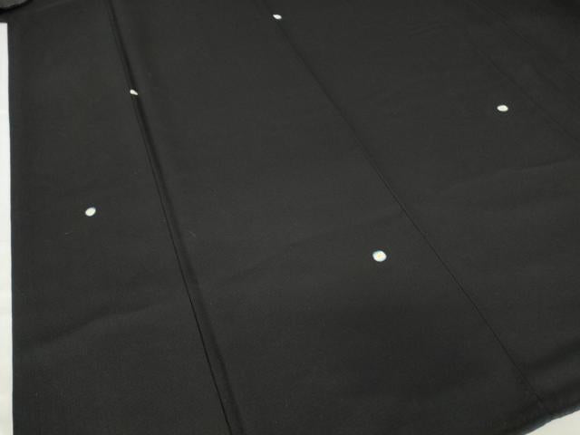 平和屋着物●上質な小紋 絞り 霞文 蛍暈し 黒地 正絹 逸品 DAAY9254az