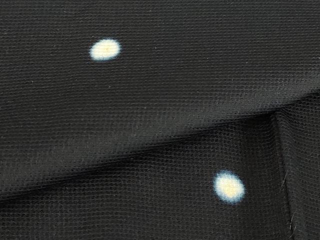 平和屋着物●上質な小紋 絞り 霞文 蛍暈し 黒地 正絹 逸品 DAAY9254az