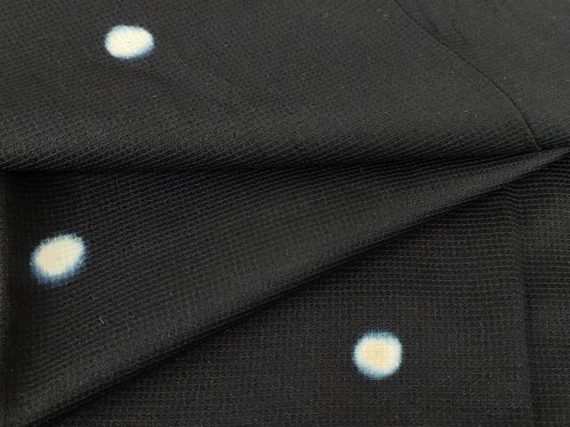 平和屋着物●上質な小紋 絞り 霞文 蛍暈し 黒地 正絹 逸品 DAAY9254az