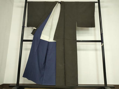 平和屋着物●男性 紬 格子 正絹 逸品 DAAY9263az