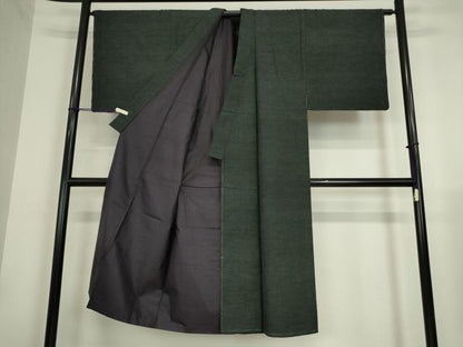 平和屋着物●男性 紬 アンサンブル 蝋色 正絹 逸品 未使用 DAAY9269az