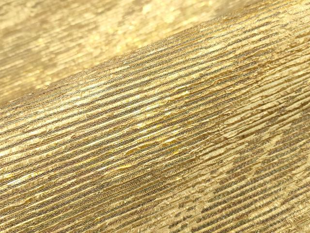 平和屋着物▼六通柄袋帯　作家物　霞文　金糸　正絹　逸品　DAAY9321az