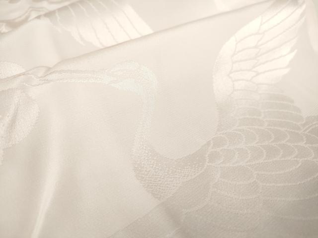 平和屋着物○振袖用長襦袢 無双仕立て 半衿刺繍 飛鶴地紋 薄